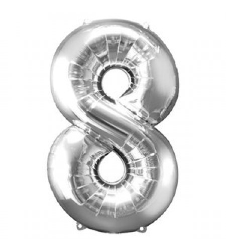 BALÃO PRATEADO NUMERO 8